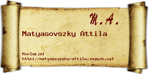 Matyasovszky Attila névjegykártya
